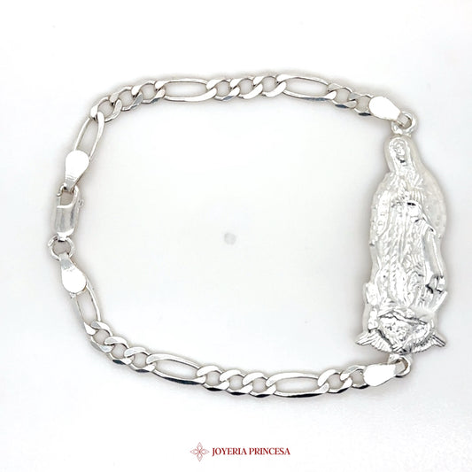 Silver Bracelet with Virgen de Guadalupe Motif