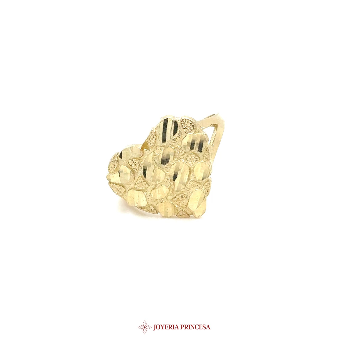 10K Nugget Heart Ring
