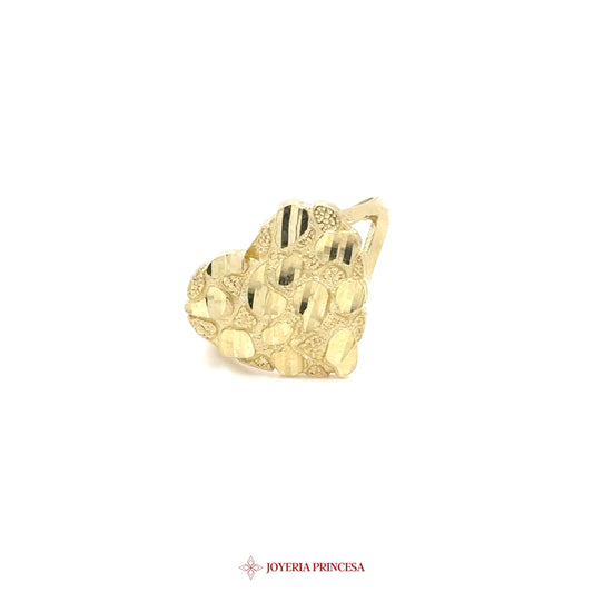 10K Nugget Heart Ring