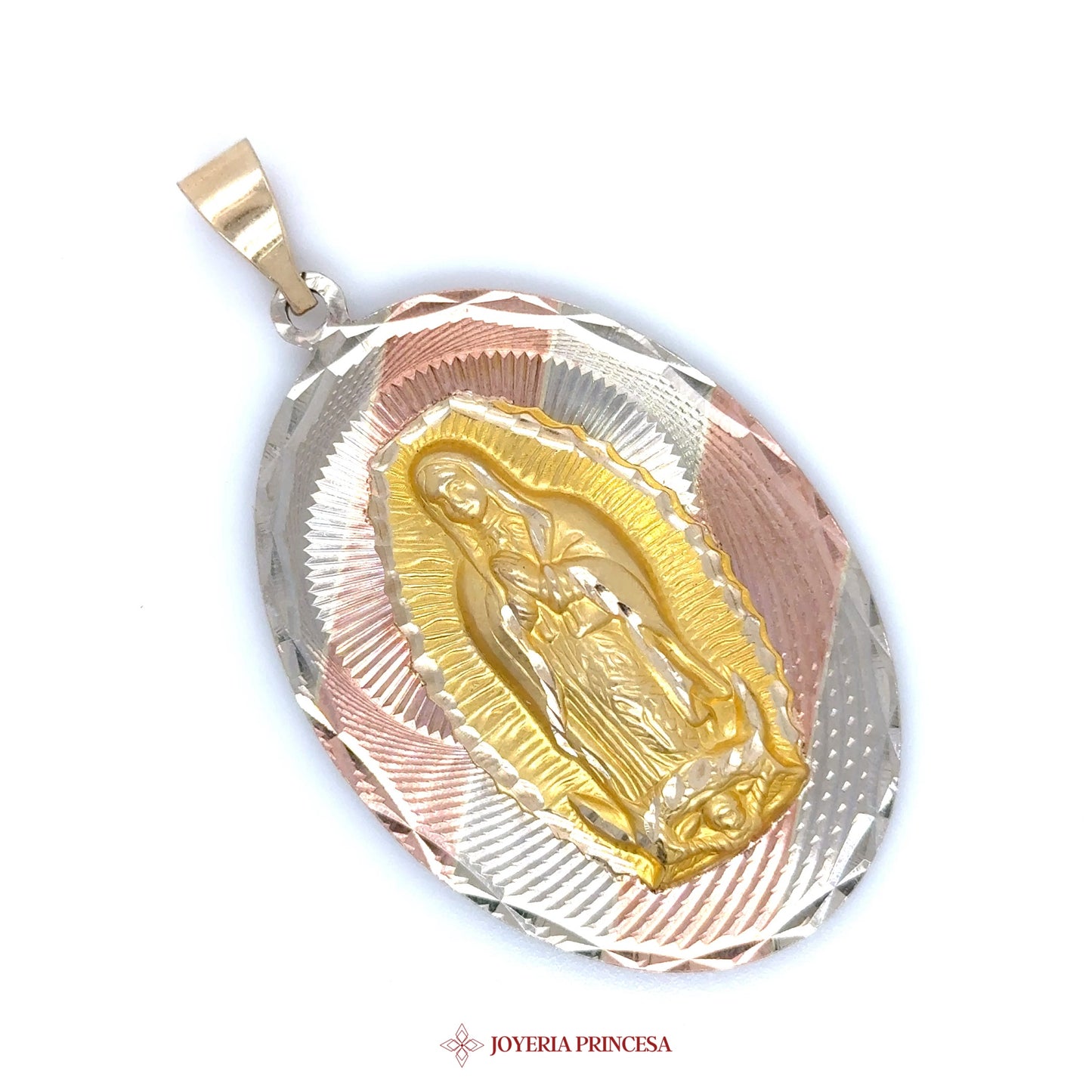 10K Double-Sided Pendant San Judas Virgen de Guadalupe