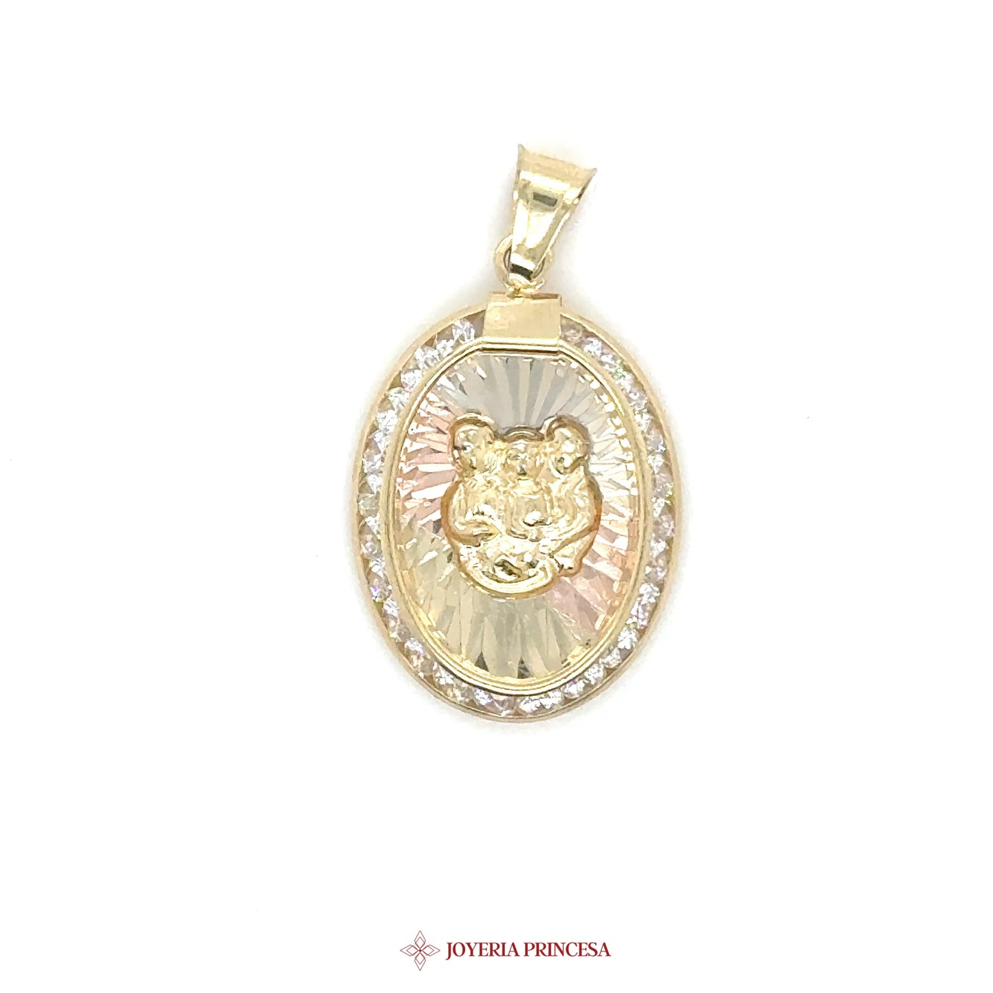 14K Bautizó Pendant Tri Tone