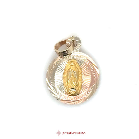 14K Virgen de Guadalupe Pendant with Two-Tone Finish