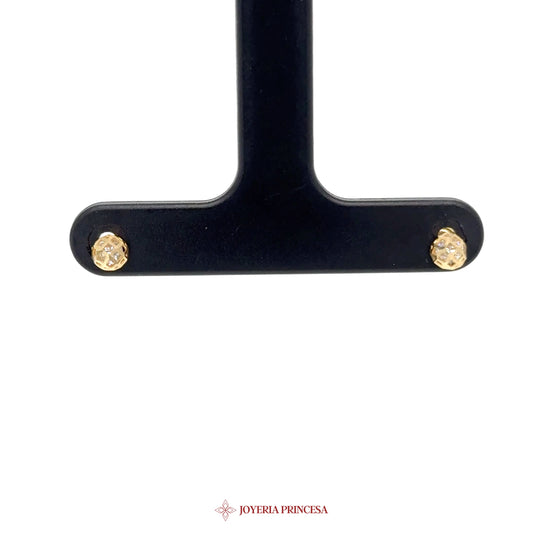 14K Gold Simulated Diamond Stud Earrings