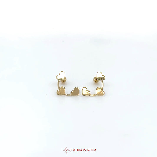 10K Gold Heart Stud Earrings