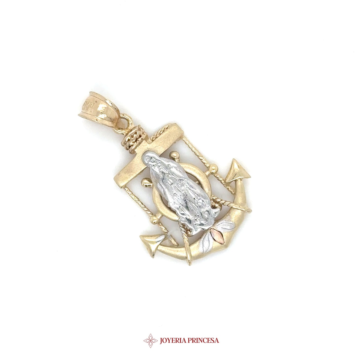 14K Virgen de Guadalupe Anchor Pendant [UN-3159]