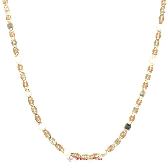 14K 18in 2.5mm Valentino Quinceañera Necklace with Colorful Motif