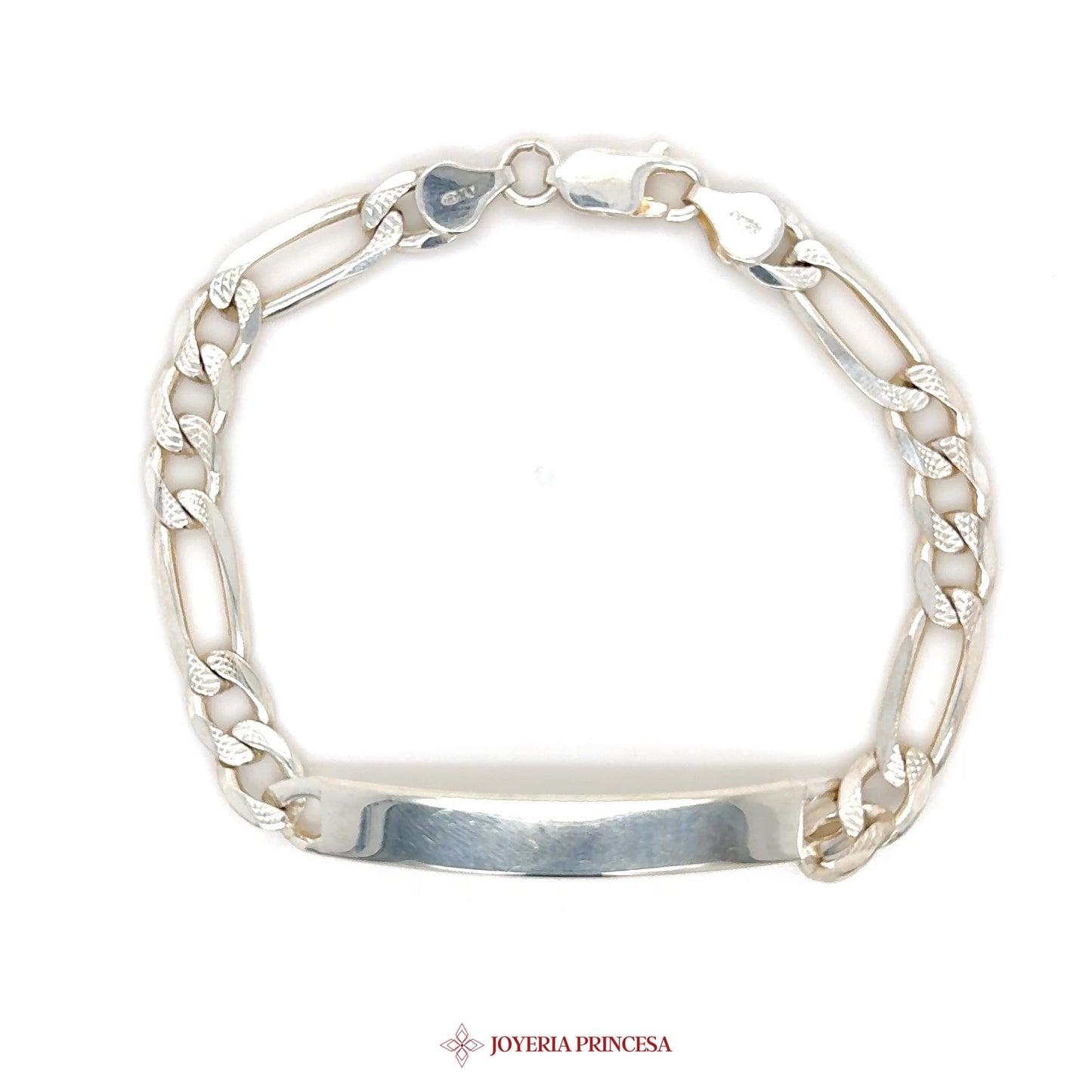 Silver Link Bracelet with Engravable Bar