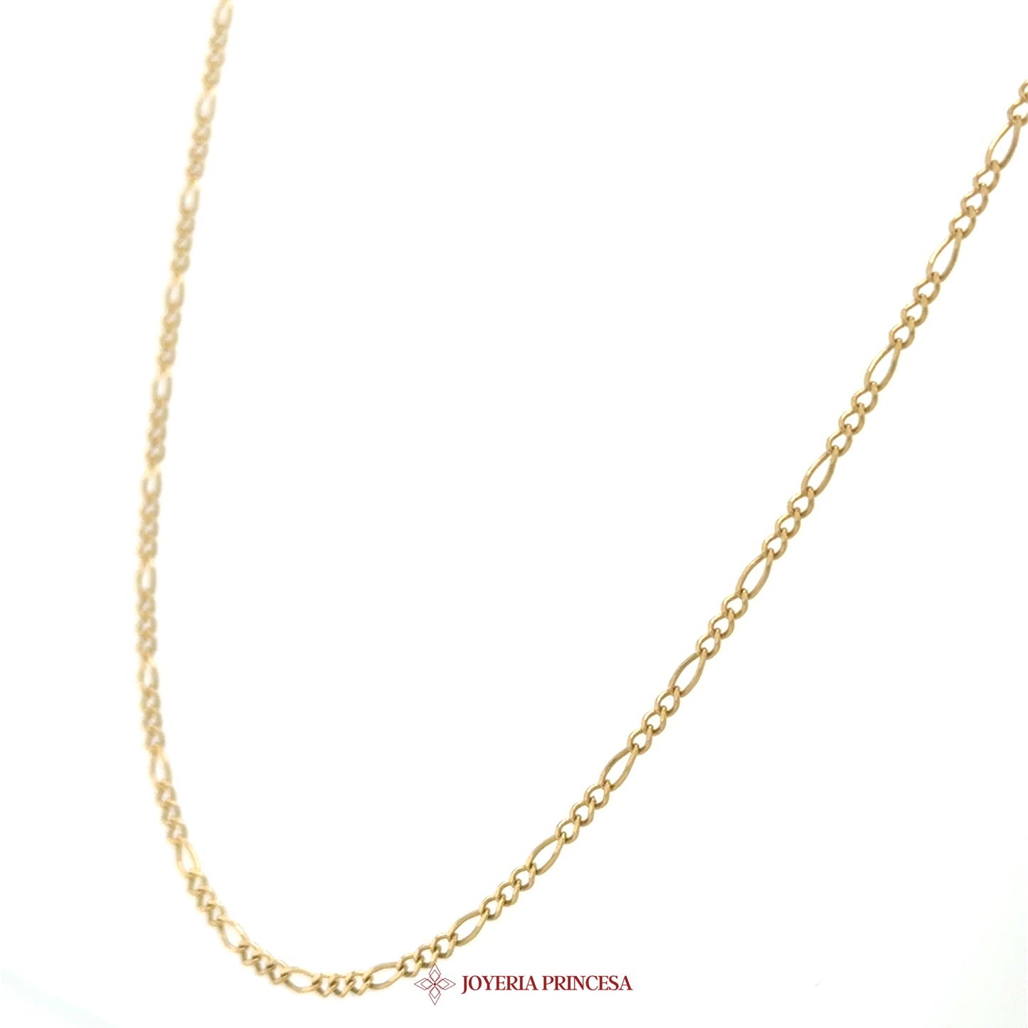 14K 18in 1.7mm Figaro Necklace with Elegant Links