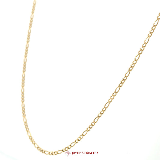 14K 18in 1.7mm Figaro Necklace with Elegant Links