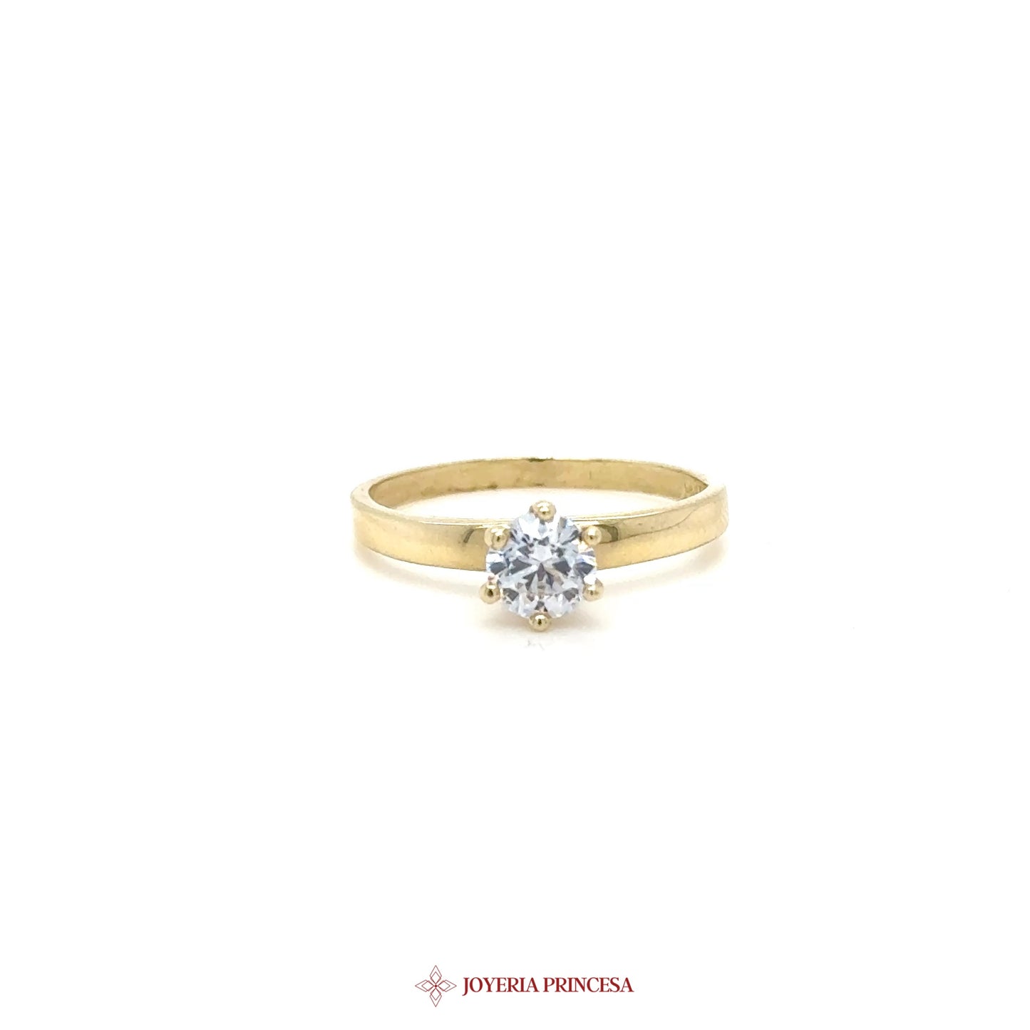 14K Engagement Ring with Round CZ Center Stone