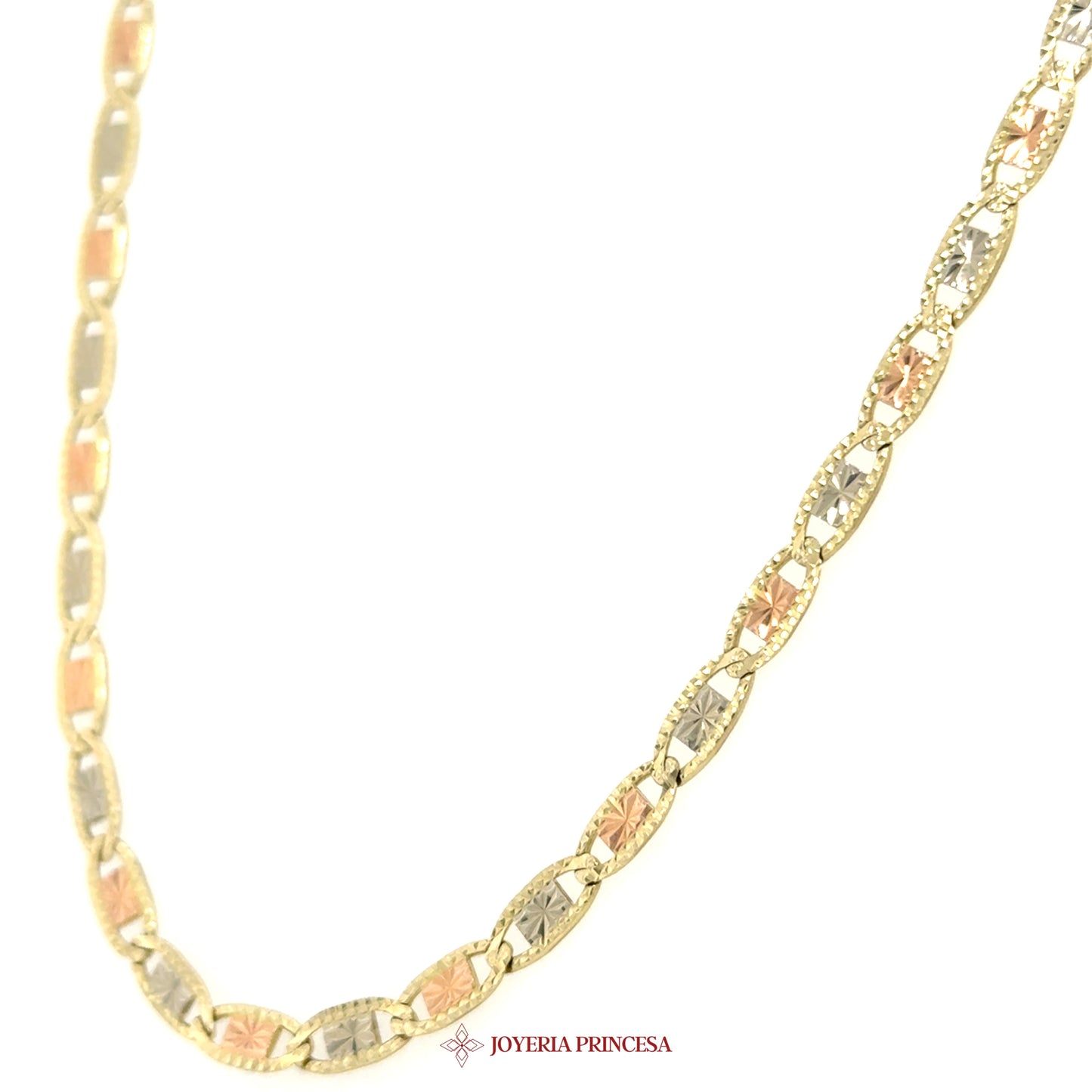 14K 24in 4.1mm Valentino Quinceañera Necklace with Mixed Color Stones