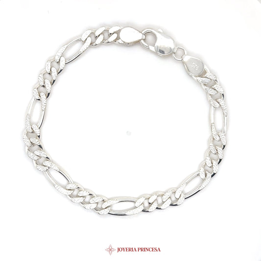 9in 7.3mm Silver Bracelet - Elegant Linked Design