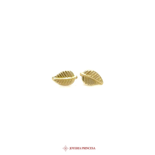10K Gold Leaf Stud Earrings