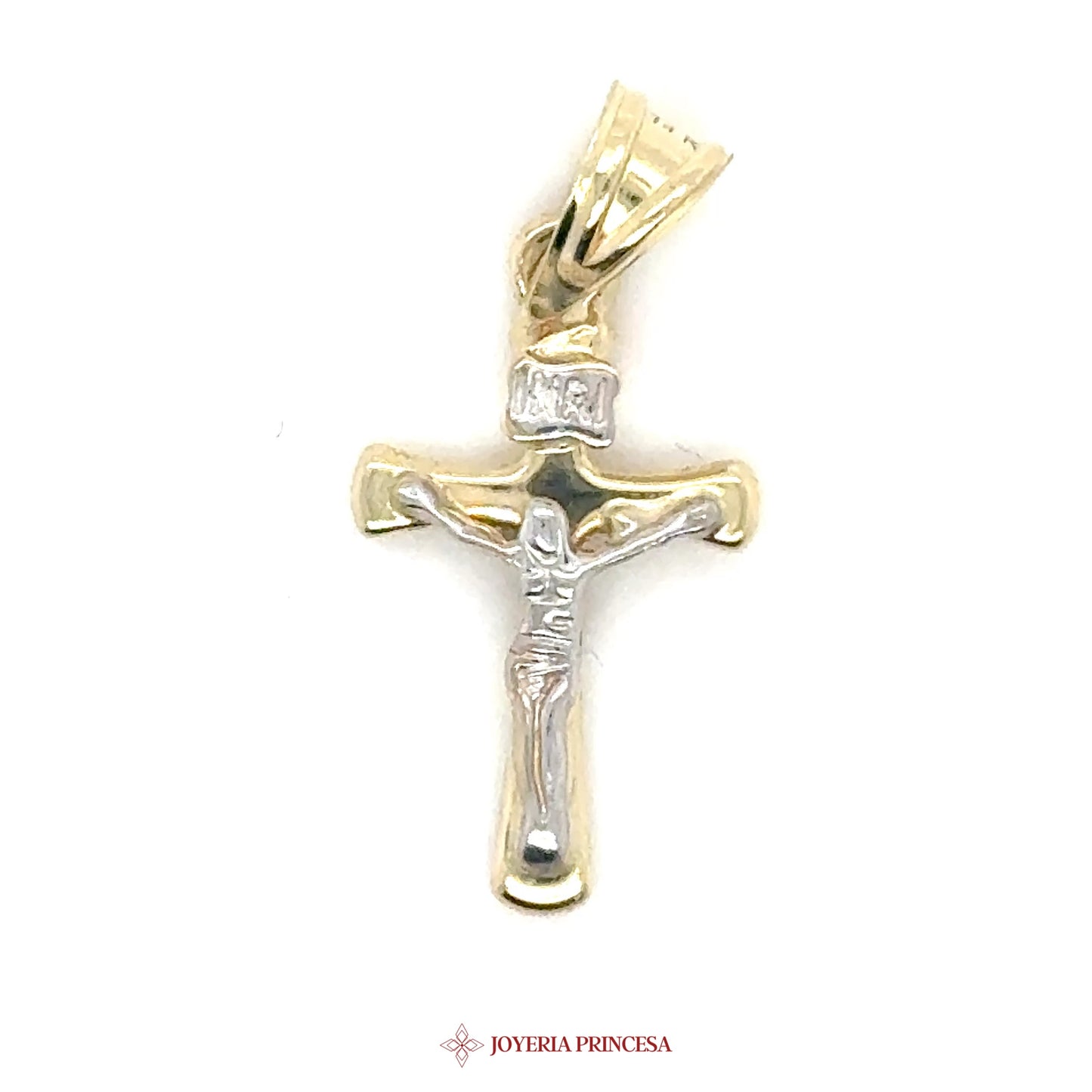 14K Two-Tone Crucifix Pendant