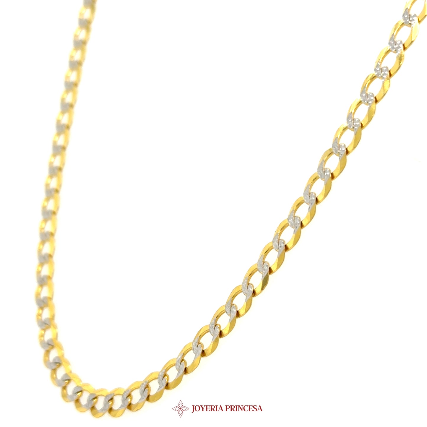 14K 24in 4.7mm Curb Necklace with CZ Accents