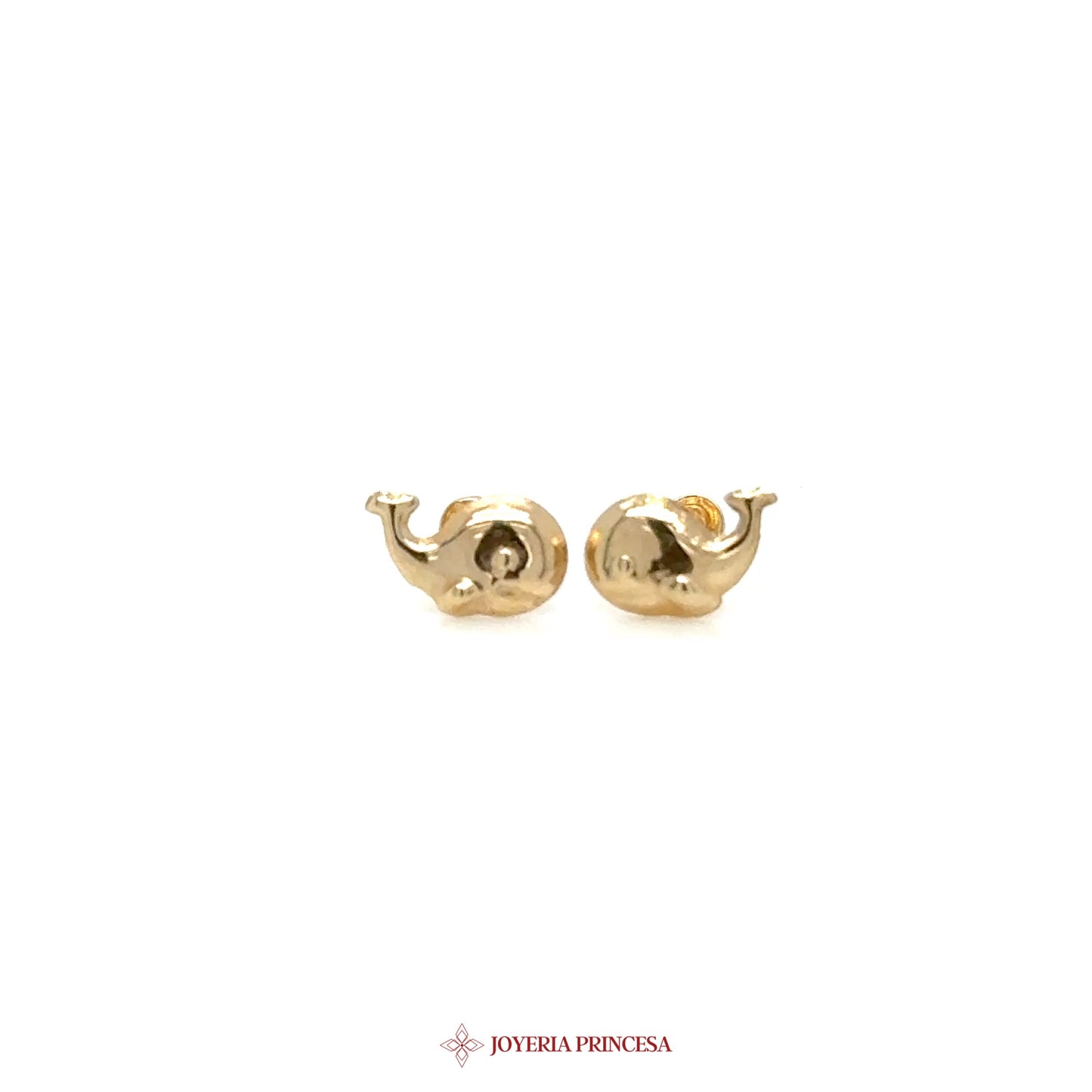 10K Gold Whale Stud Earrings