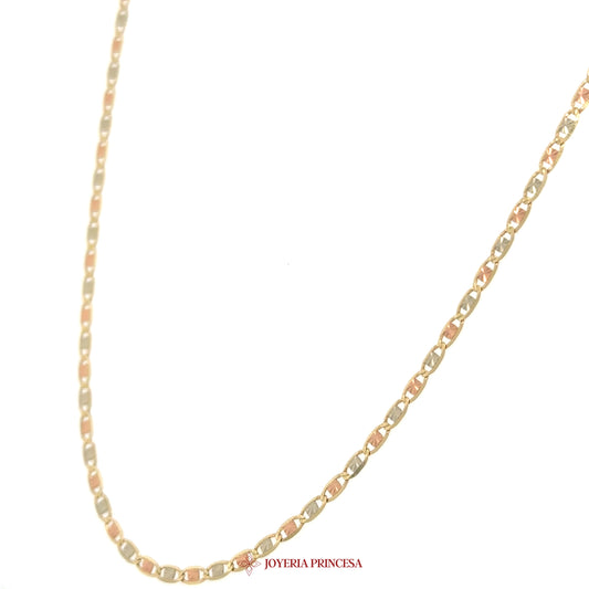 14K 16in 2.1mm Valentino Quinceañera Necklace with Unique Link Design