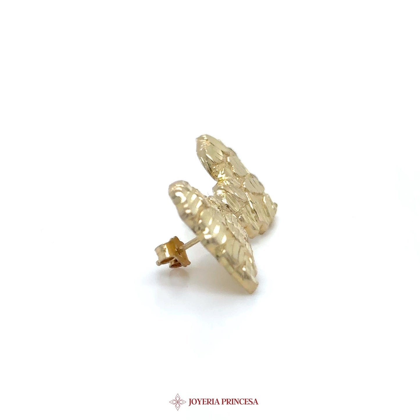 10K Heart Nugget Stud Earrings with 10K