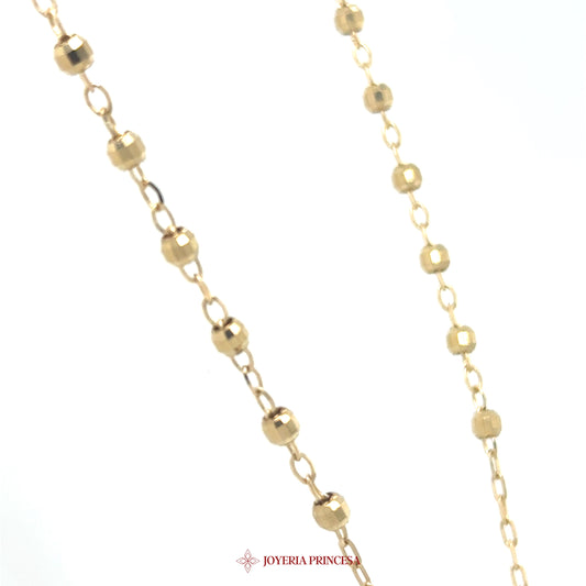 10K 22in 2.9mm Gold Rosary Necklace with Beaded Motif