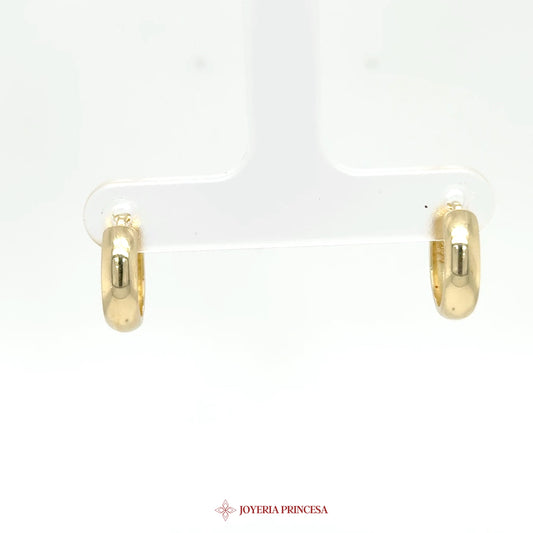 14K Gold Huggie Earrings with Smooth Finish