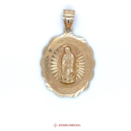 10K Pendant Virgen de Guadalupe with Detailed Design