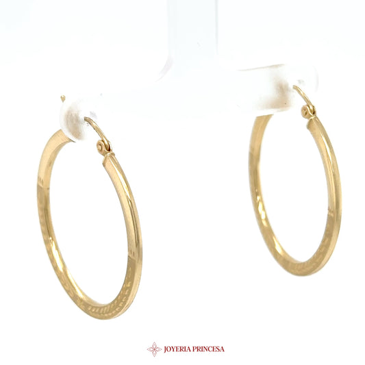 14K Gold Textured Hoop Earrings (UN-2560)
