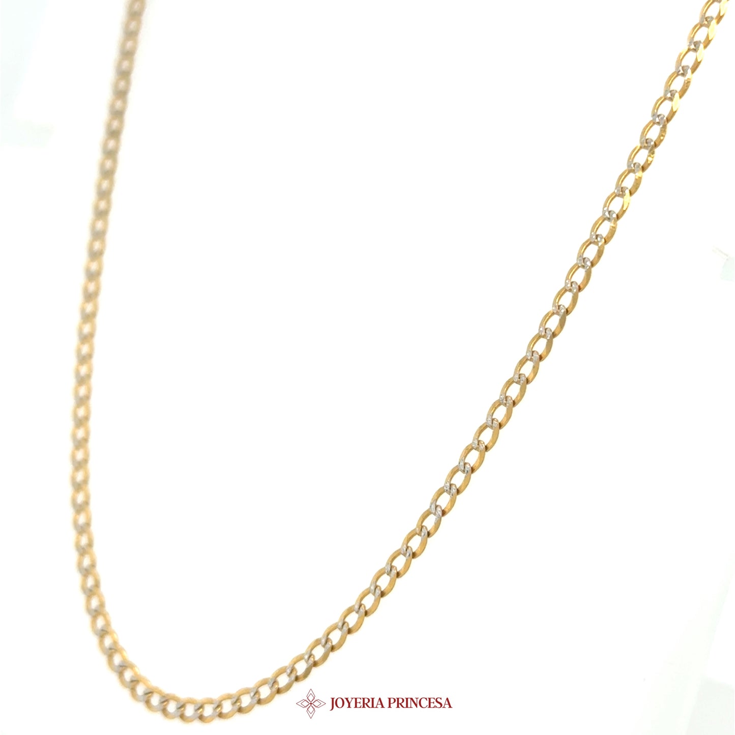 10K 20in 2.5mm Two-Tone Curb Necklace in 10K Gold & DC