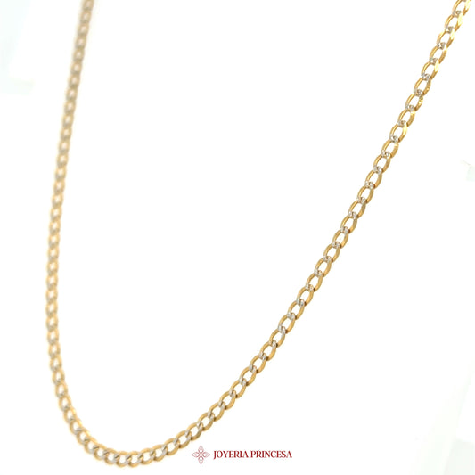 10K 20in 2.5mm Two-Tone Curb Necklace in 10K Gold & DC
