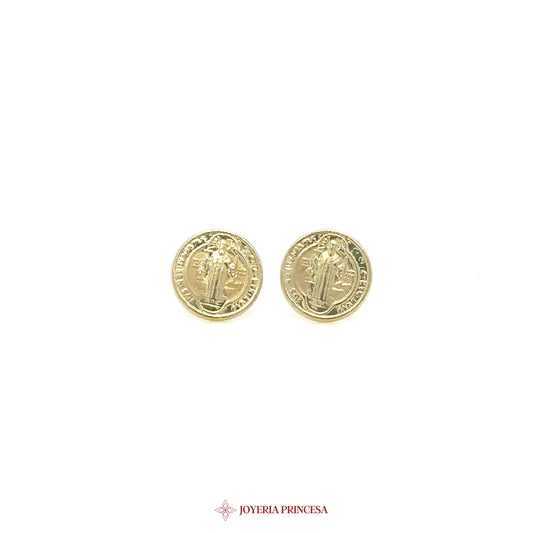 10K Gold San Benito Coin Earrings