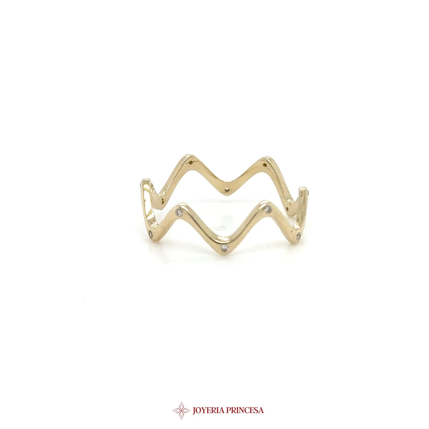 14K Zigzag Design Ring in Yellow Gold