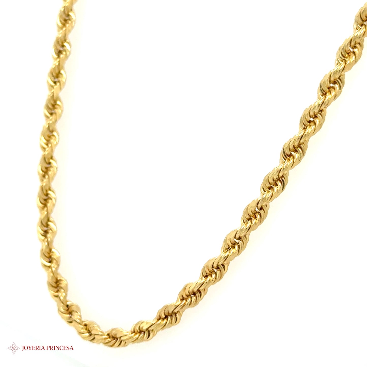 14K 24in 3.4mm Twisted Rope Necklace
