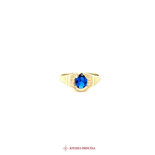 10K Gold Blue Stone Ring