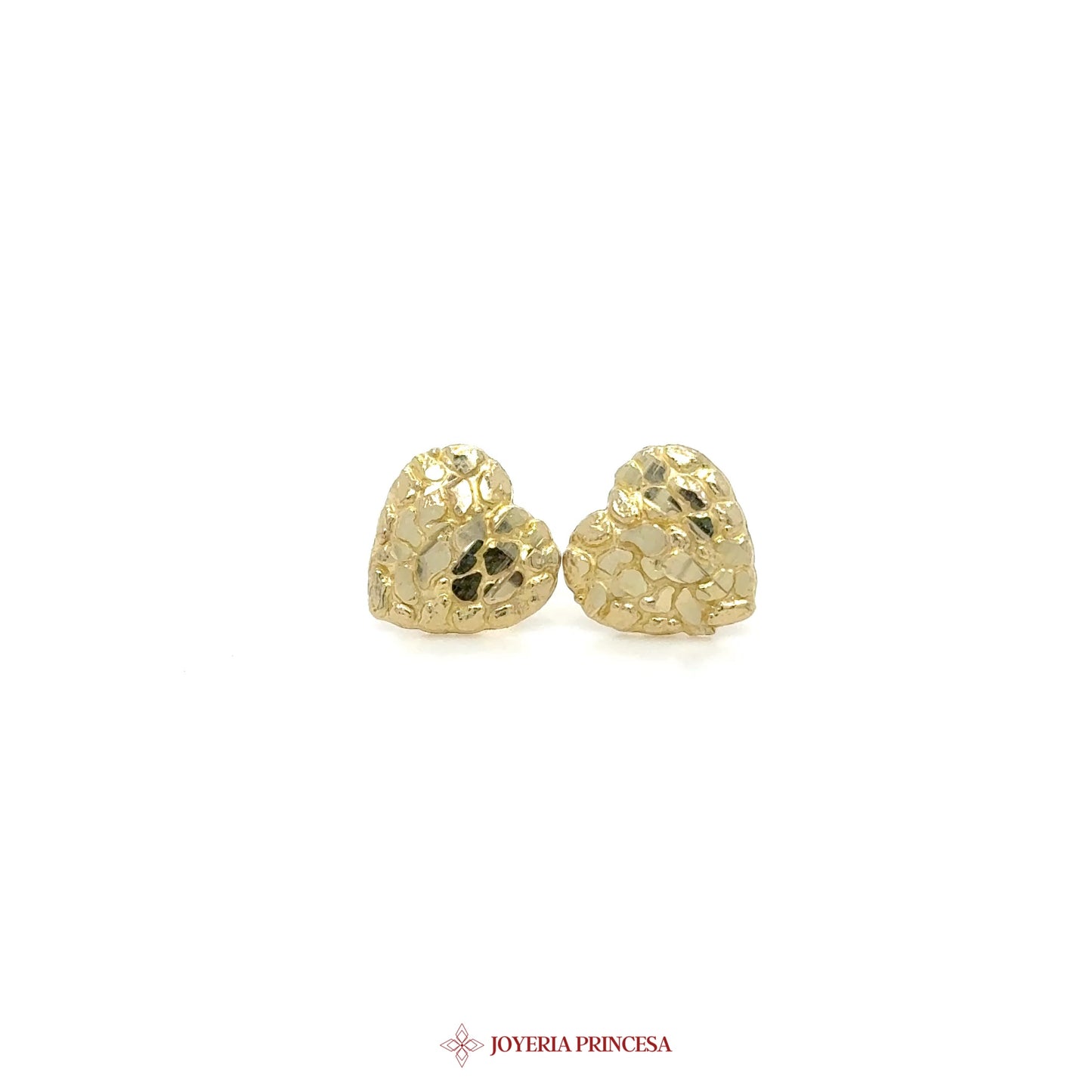 10K Gold Heart Nugget Earrings (UN-2791)