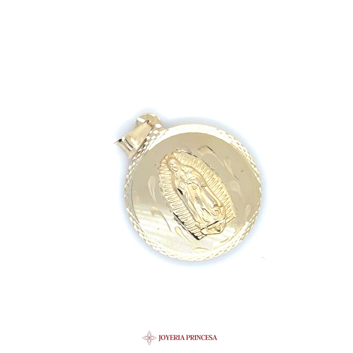 14K Virgen de Guadalupe Double Sided Pendant with Detailed Motif