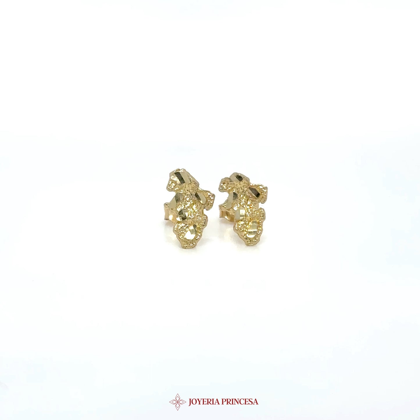 10K Gold Nugget Simplistic Earrings