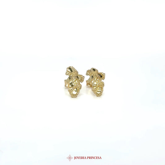 10K Gold Nugget Simplistic Earrings