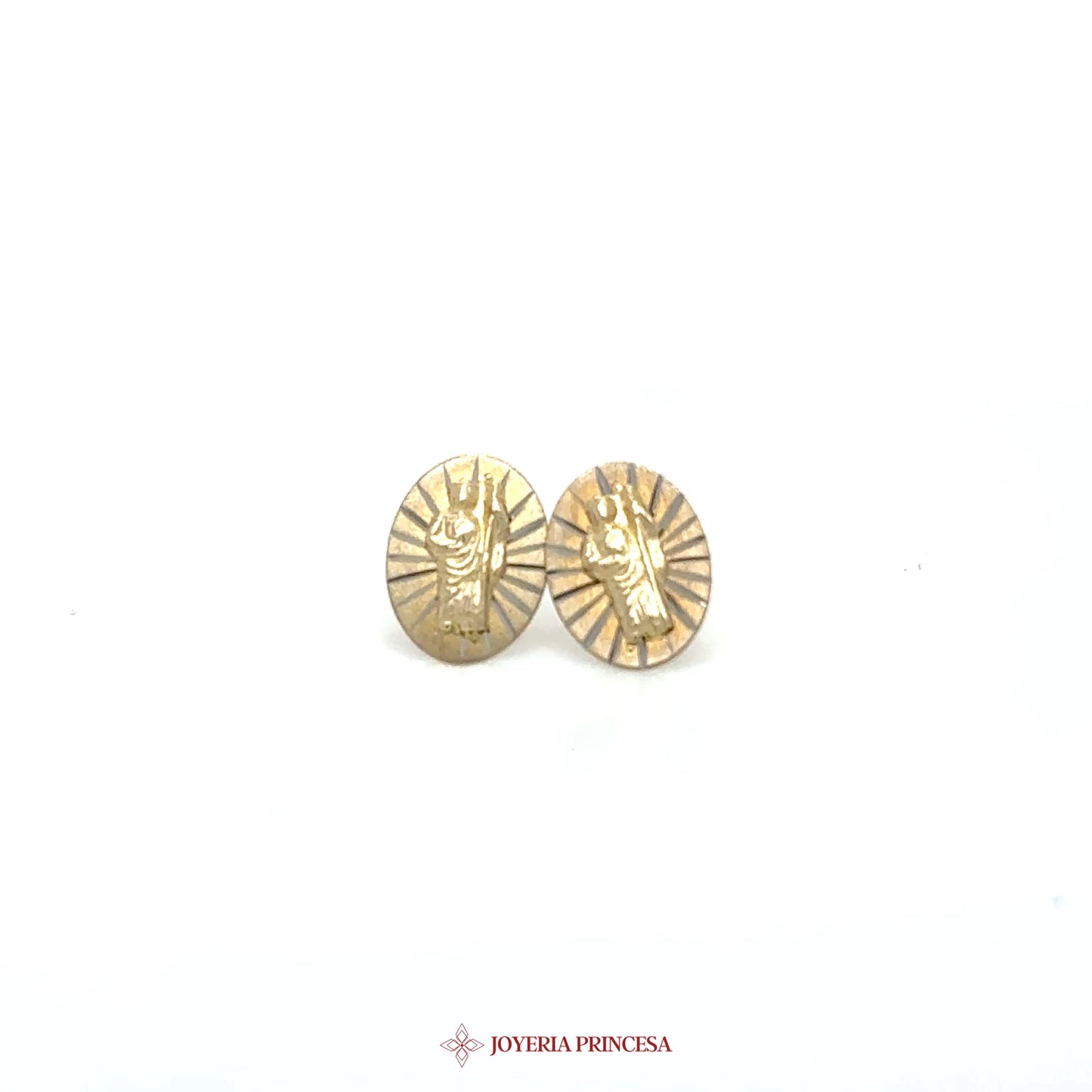 10K Gold Sunburst San Judas Earrings