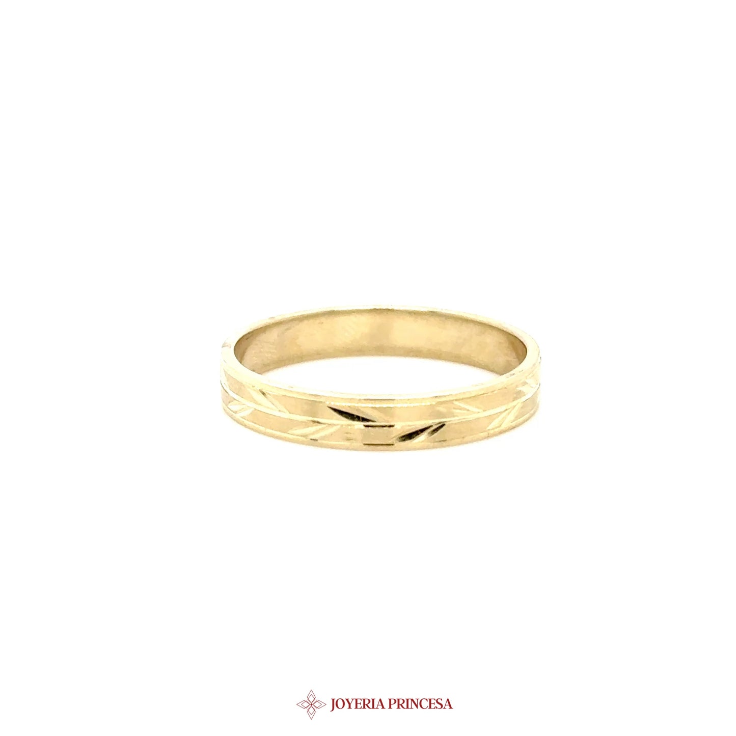 14K Classic Wedding Band Ring with Textured Design