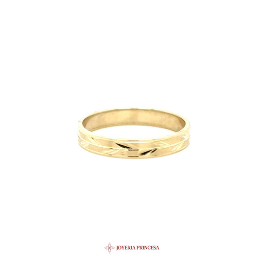 14K Classic Wedding Band Ring with Textured Design