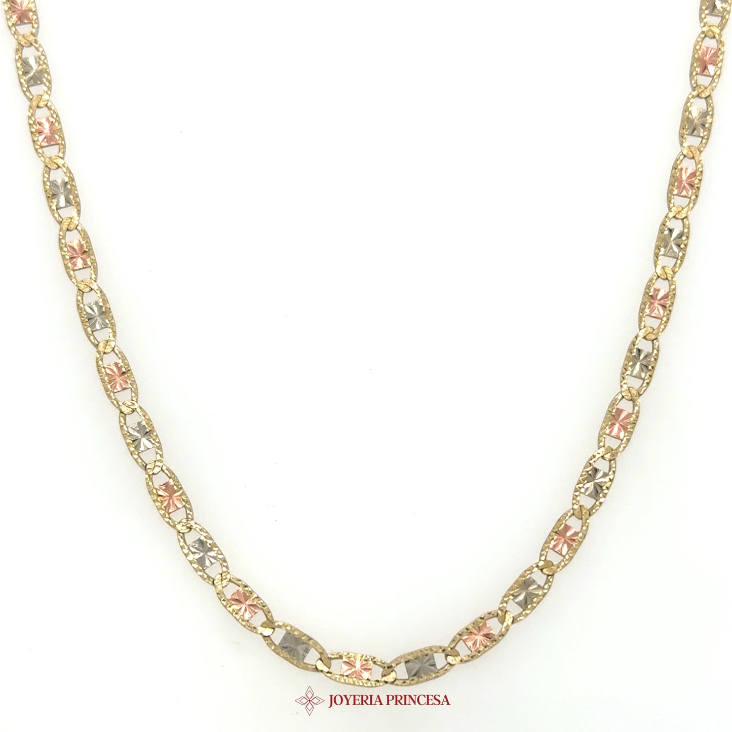 10K Gold Chain Necklace with Interlocking Links