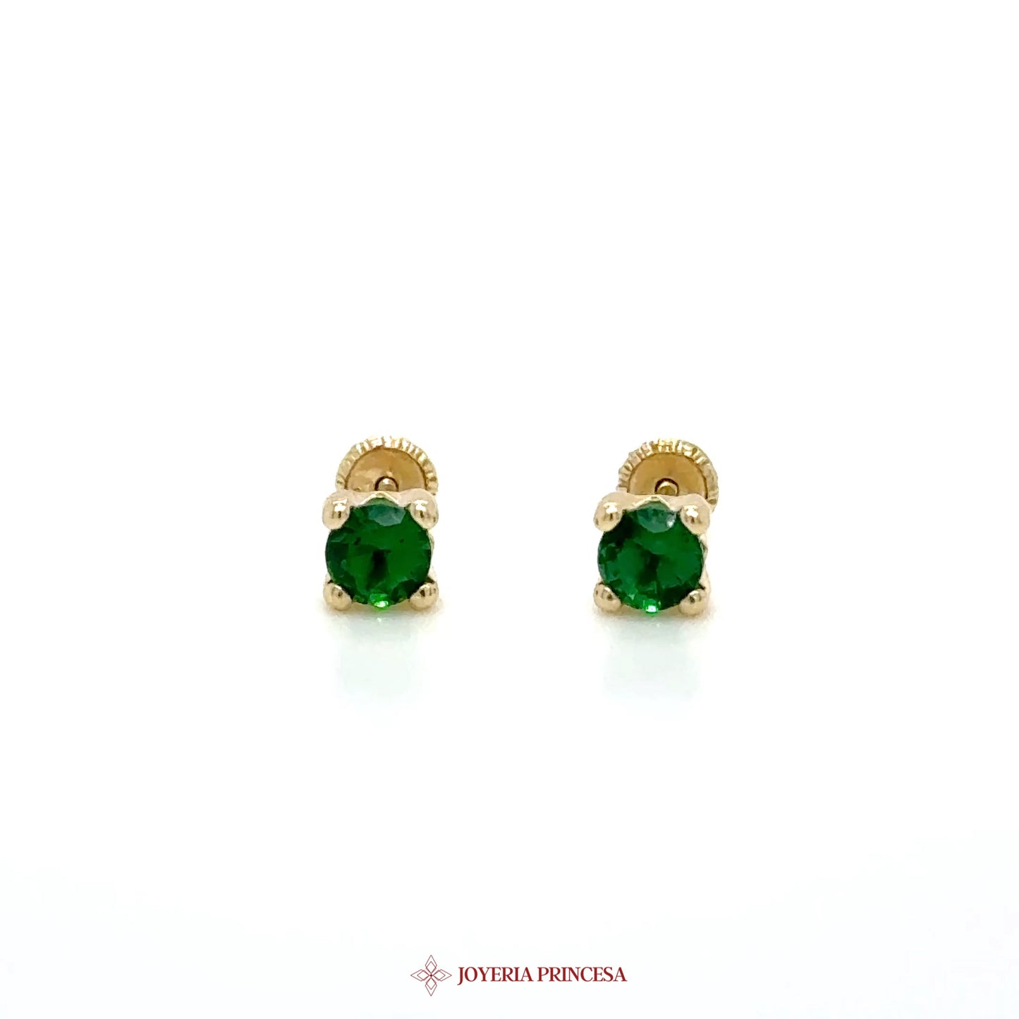 14K/10K Gold Emerald Stud Earrings