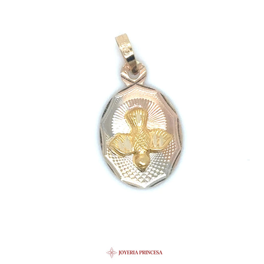 14K Gold Baptism Pendant with Dove Motif for Kids