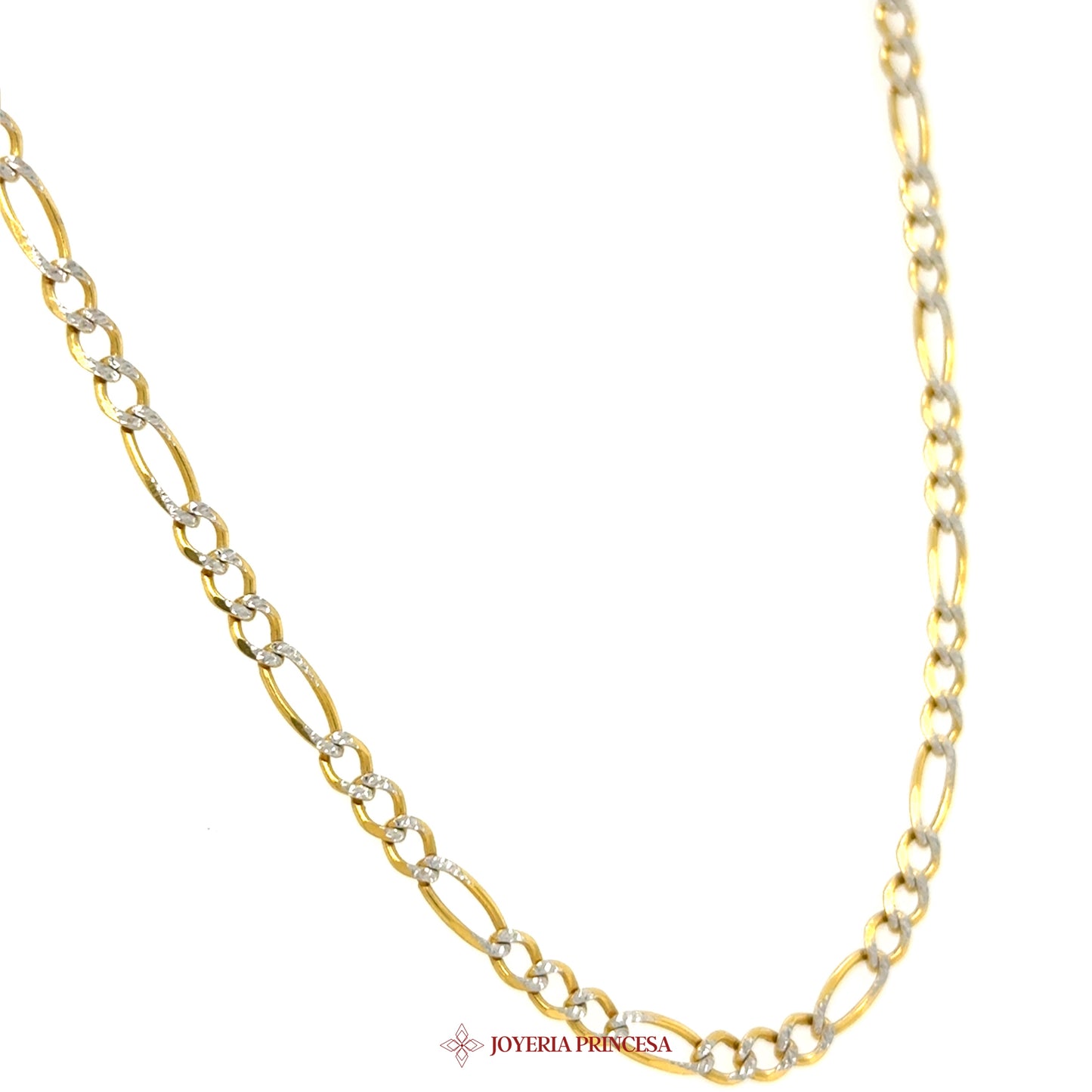 10K 24in 3.6mm Two-Tone Figaro Necklace 10K with DC Links