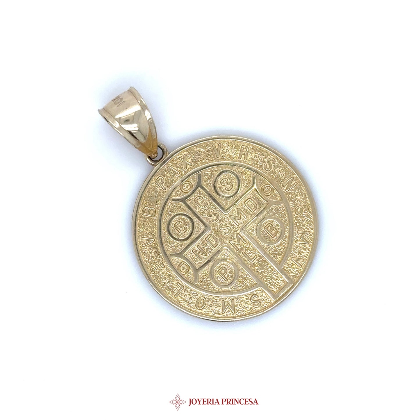 10K Double-Sided San Benito Pendant with Religious Motif