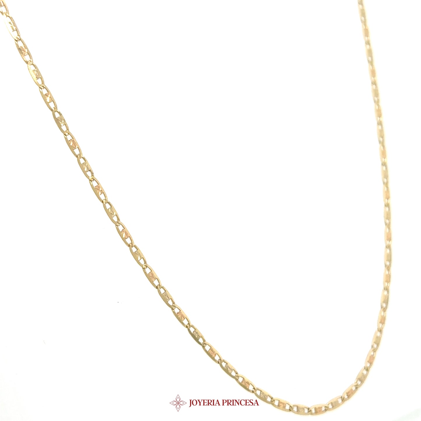 14K 16in 1.6mm Valentino Quinceañera Necklace with Delicate Link Design