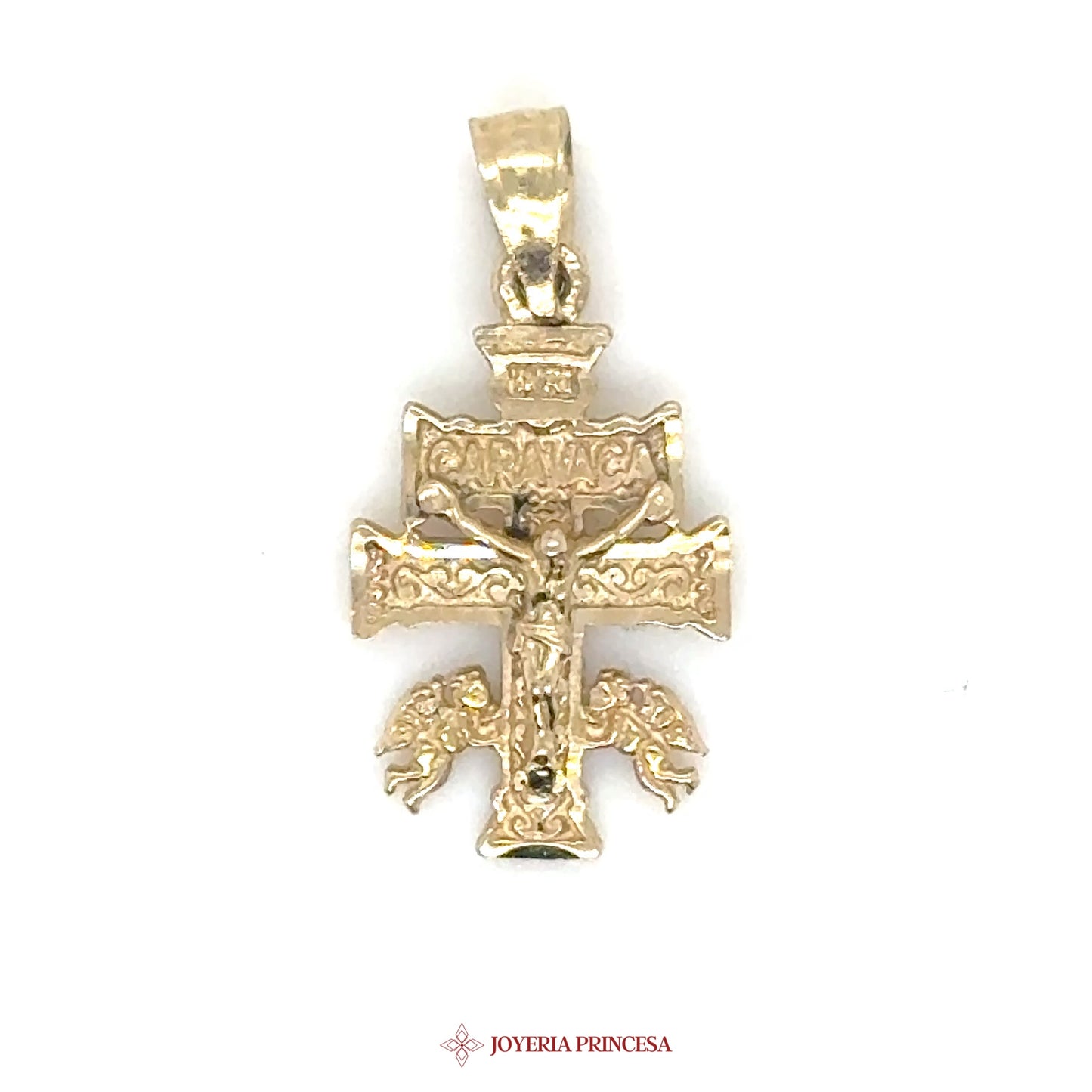 14K Crucifix Pendant with Ornate Cross Design