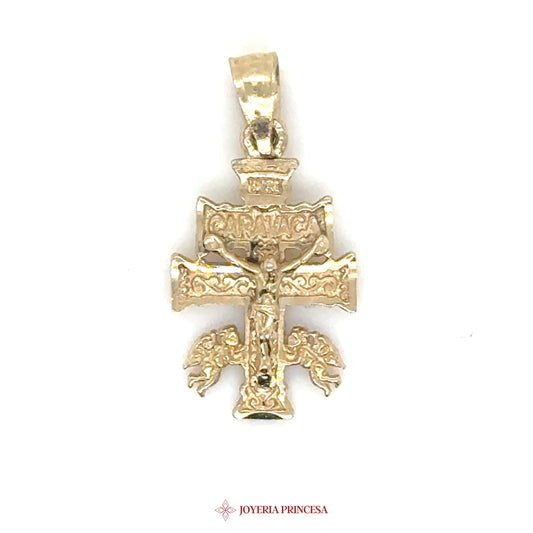 14K Crucifix Pendant with Ornate Cross Design