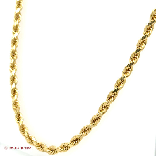 14K 24in 3.3mm Gold Rope Necklace