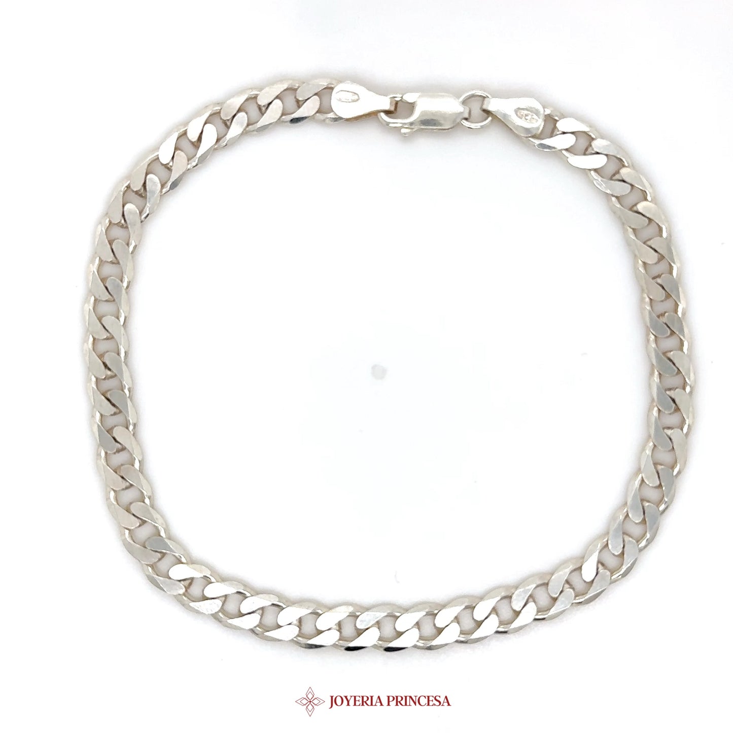 9in 5.6mm Silver Bracelet - Classic Curb Chain Design