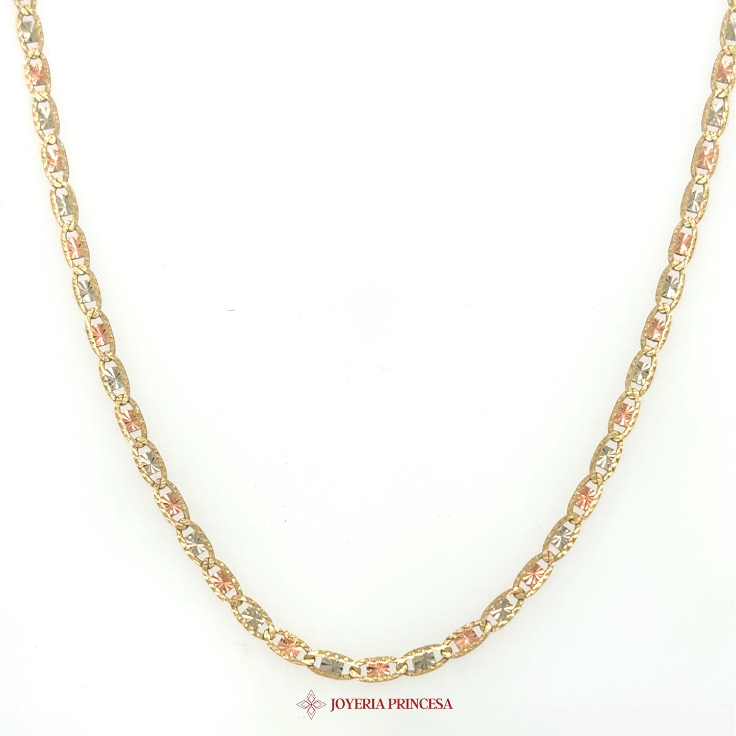 10K Two-Tone Link Necklace with Elegant Design